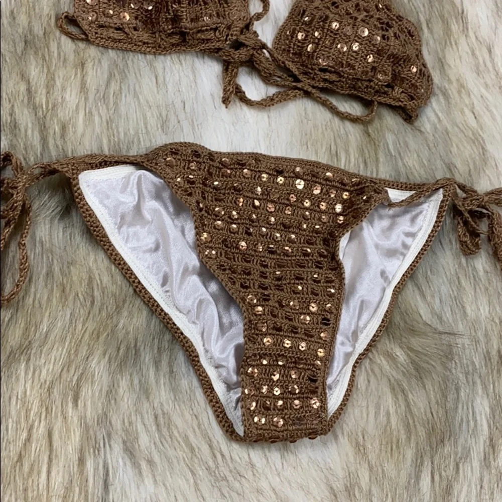 Anna Kosturova Sequin Embellishment Bikini, Medium - Picture 6 of 12